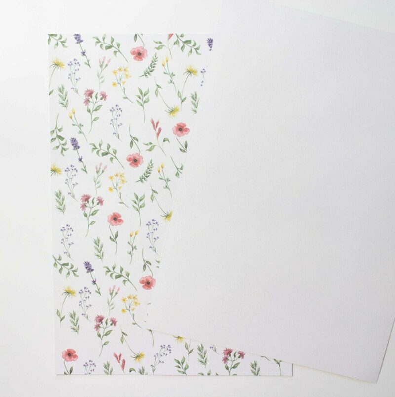 Designpapier Wiesenblumen A4 - 5 Stück | Unsere kleine Bastelstube - DIY Bastelideen für Feste & Anlässe