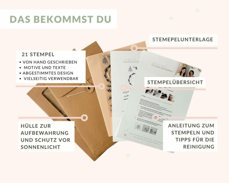 Stempelset Weihnachten daheim - Kooperation mit Callinigraphy | Unsere kleine Bastelstube - DIY Bastelideen für Feste & Anlässe